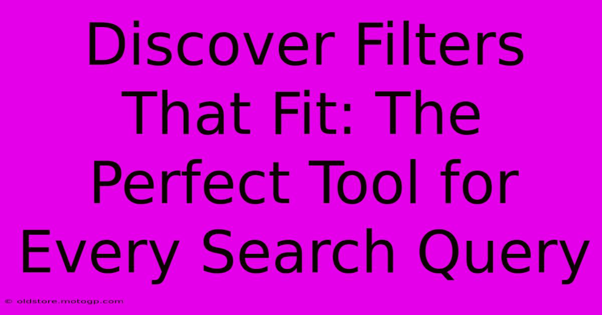 Discover Filters That Fit: The Perfect Tool For Every Search Query