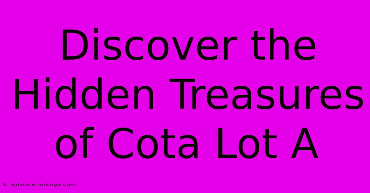 Discover The Hidden Treasures Of Cota Lot A