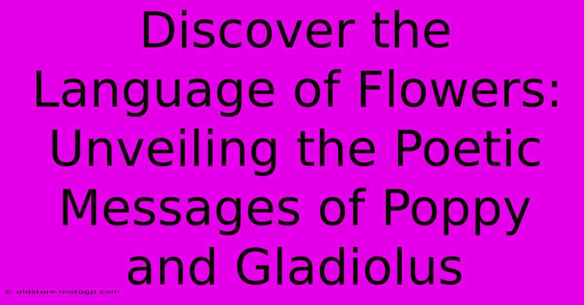 Discover The Language Of Flowers: Unveiling The Poetic Messages Of Poppy And Gladiolus