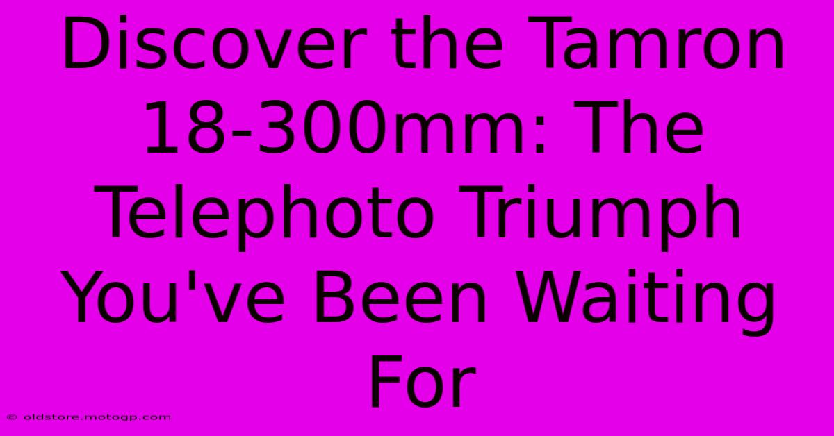 Discover The Tamron 18-300mm: The Telephoto Triumph You've Been Waiting For