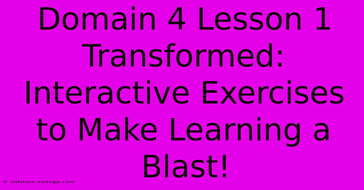 Domain 4 Lesson 1 Transformed: Interactive Exercises To Make Learning A Blast!