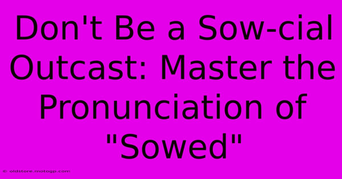 Don't Be A Sow-cial Outcast: Master The Pronunciation Of 