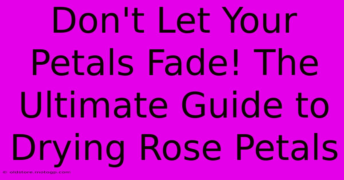 Don't Let Your Petals Fade! The Ultimate Guide To Drying Rose Petals