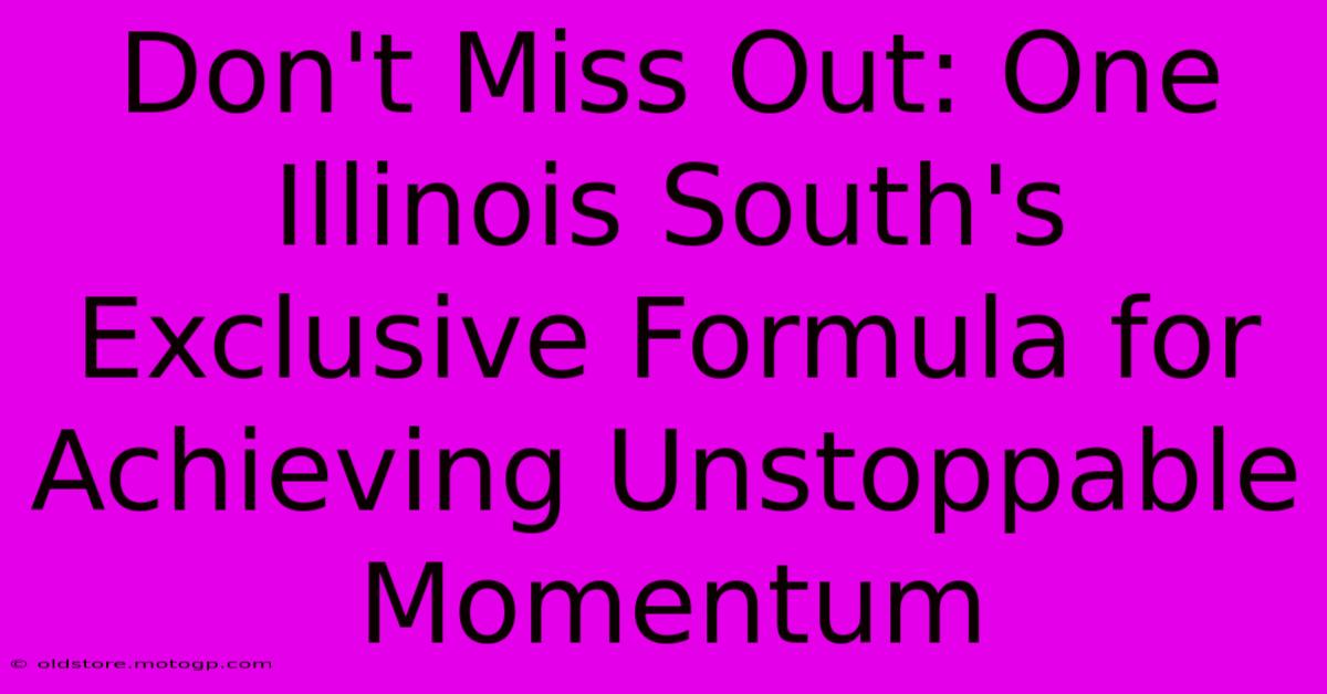 Don't Miss Out: One Illinois South's Exclusive Formula For Achieving Unstoppable Momentum