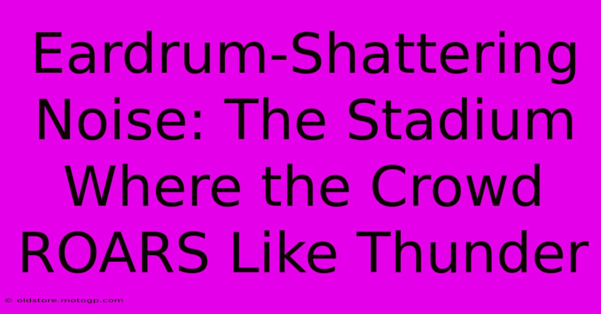 Eardrum-Shattering Noise: The Stadium Where The Crowd ROARS Like Thunder