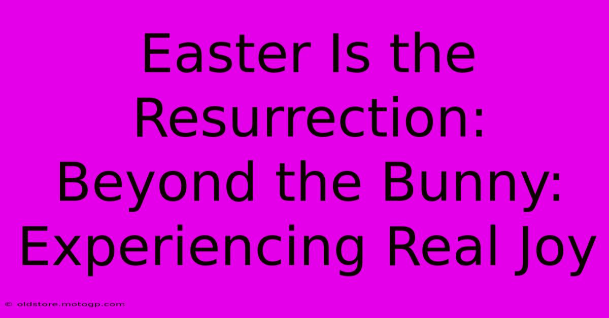 Easter Is The Resurrection:  Beyond The Bunny: Experiencing Real Joy