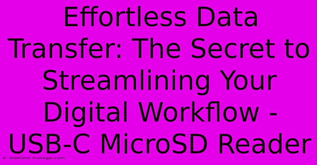 Effortless Data Transfer: The Secret To Streamlining Your Digital Workflow - USB-C MicroSD Reader