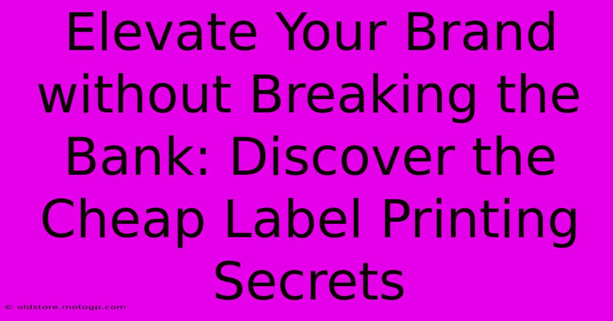 Elevate Your Brand Without Breaking The Bank: Discover The Cheap Label Printing Secrets