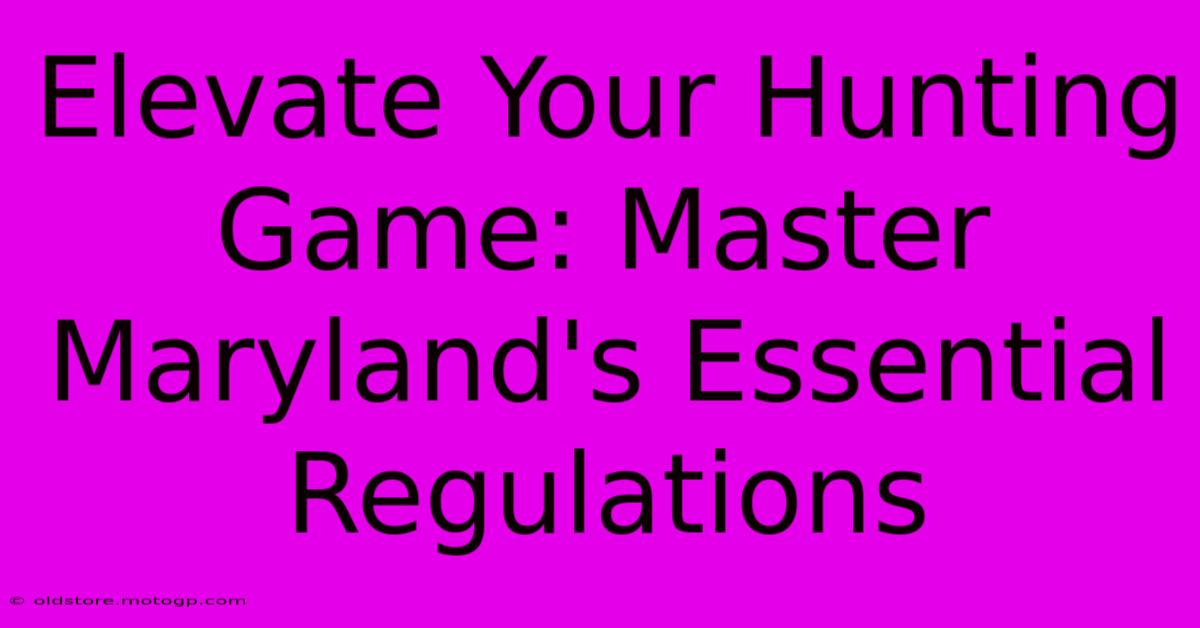 Elevate Your Hunting Game: Master Maryland's Essential Regulations