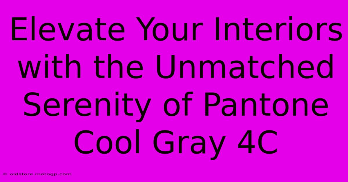 Elevate Your Interiors With The Unmatched Serenity Of Pantone Cool Gray 4C