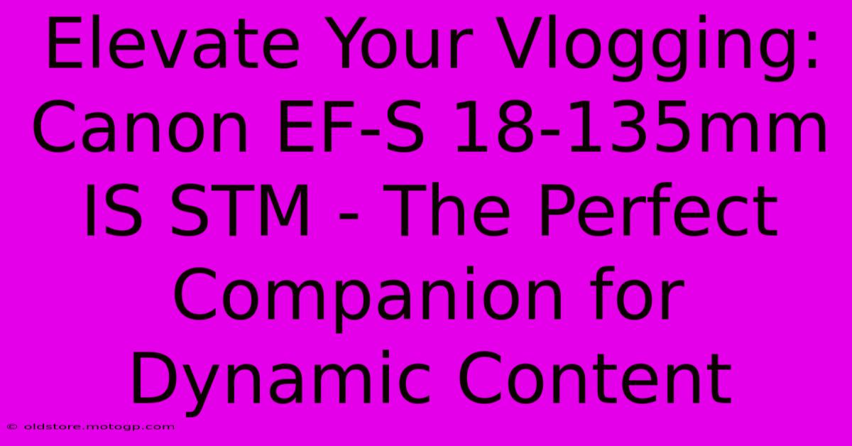 Elevate Your Vlogging: Canon EF-S 18-135mm IS STM - The Perfect Companion For Dynamic Content