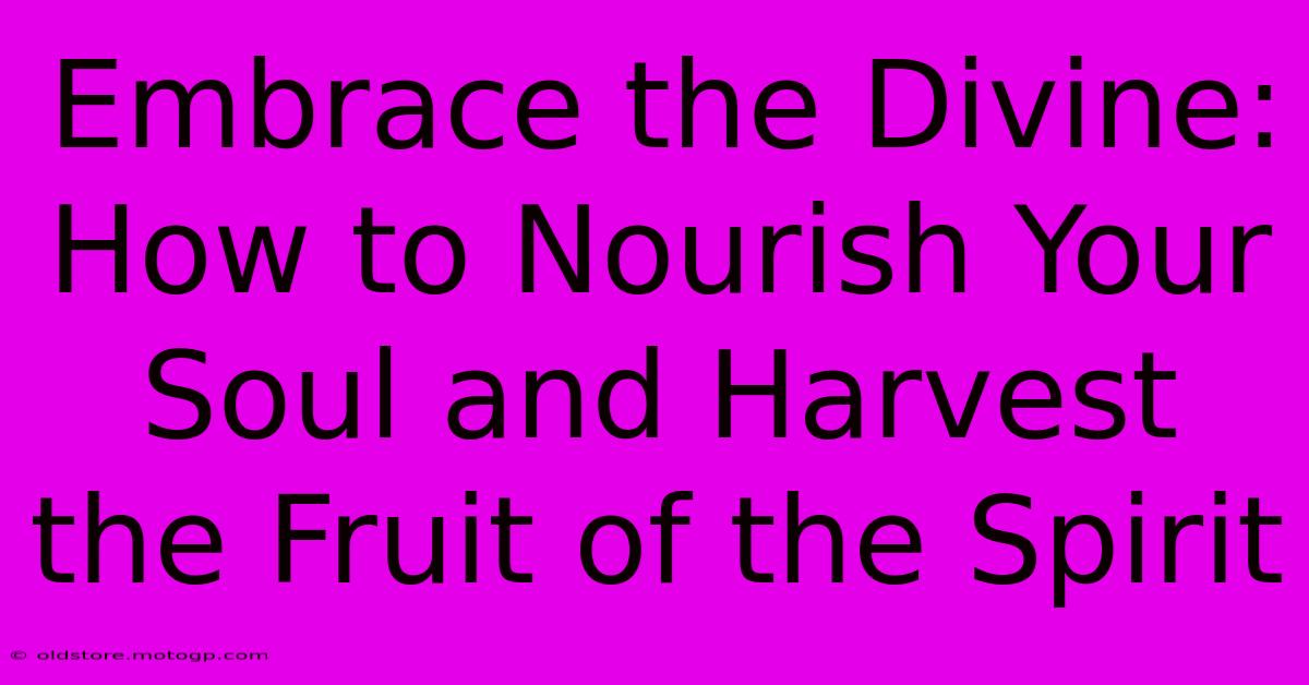 Embrace The Divine: How To Nourish Your Soul And Harvest The Fruit Of The Spirit