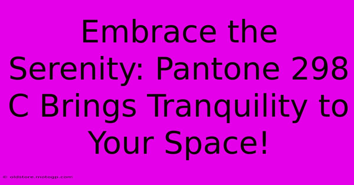 Embrace The Serenity: Pantone 298 C Brings Tranquility To Your Space!