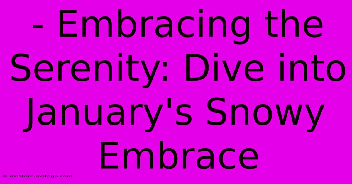 - Embracing The Serenity: Dive Into January's Snowy Embrace