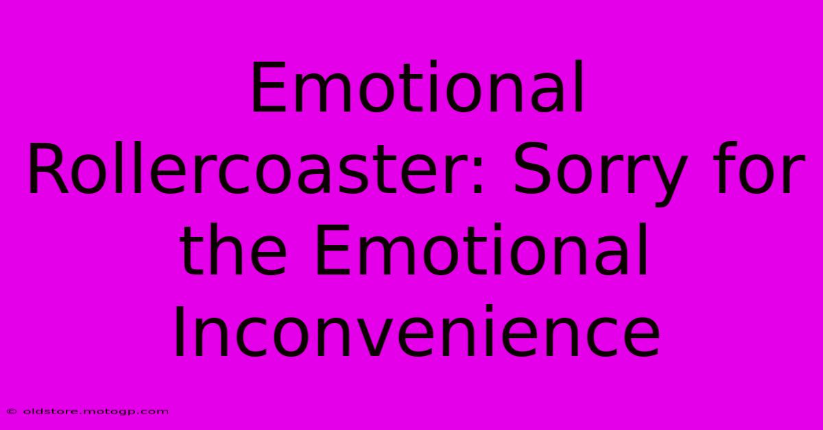 Emotional Rollercoaster: Sorry For The Emotional Inconvenience