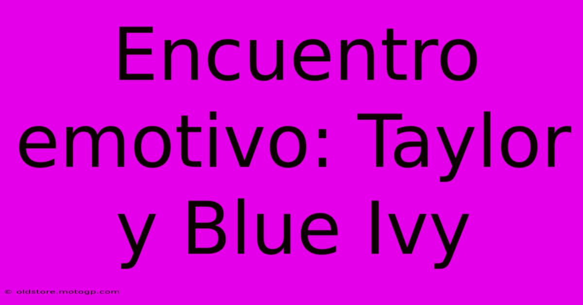 Encuentro Emotivo: Taylor Y Blue Ivy