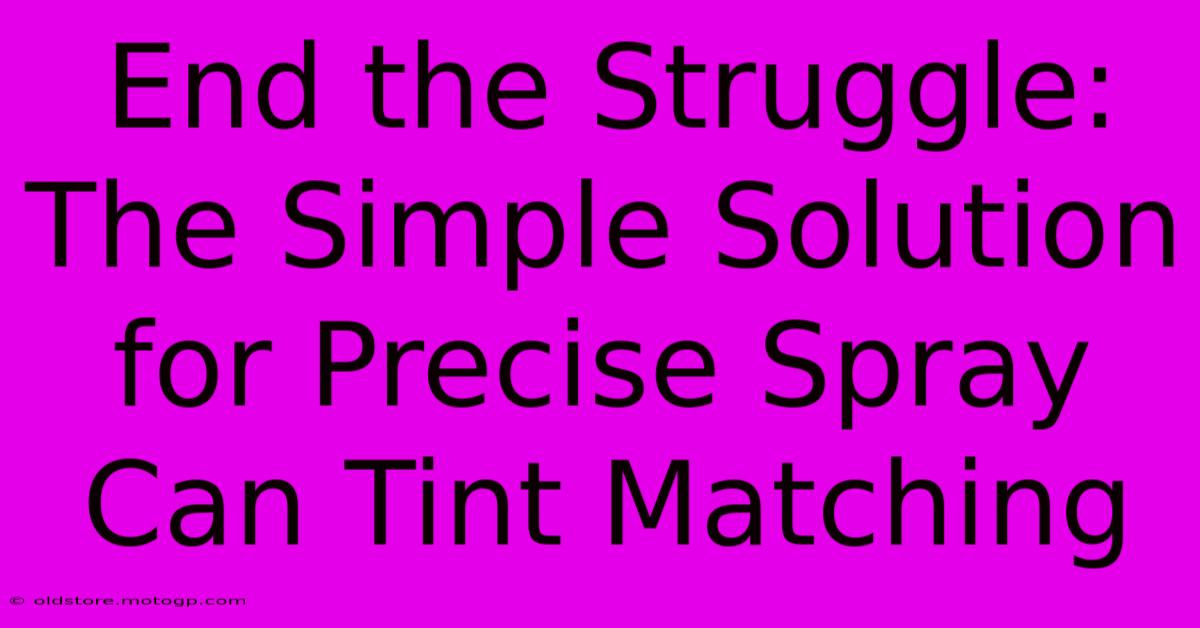 End The Struggle: The Simple Solution For Precise Spray Can Tint Matching