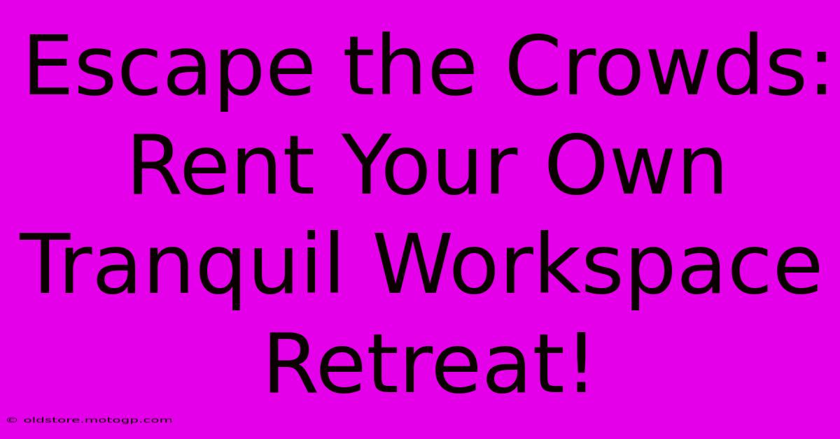 Escape The Crowds: Rent Your Own Tranquil Workspace Retreat!