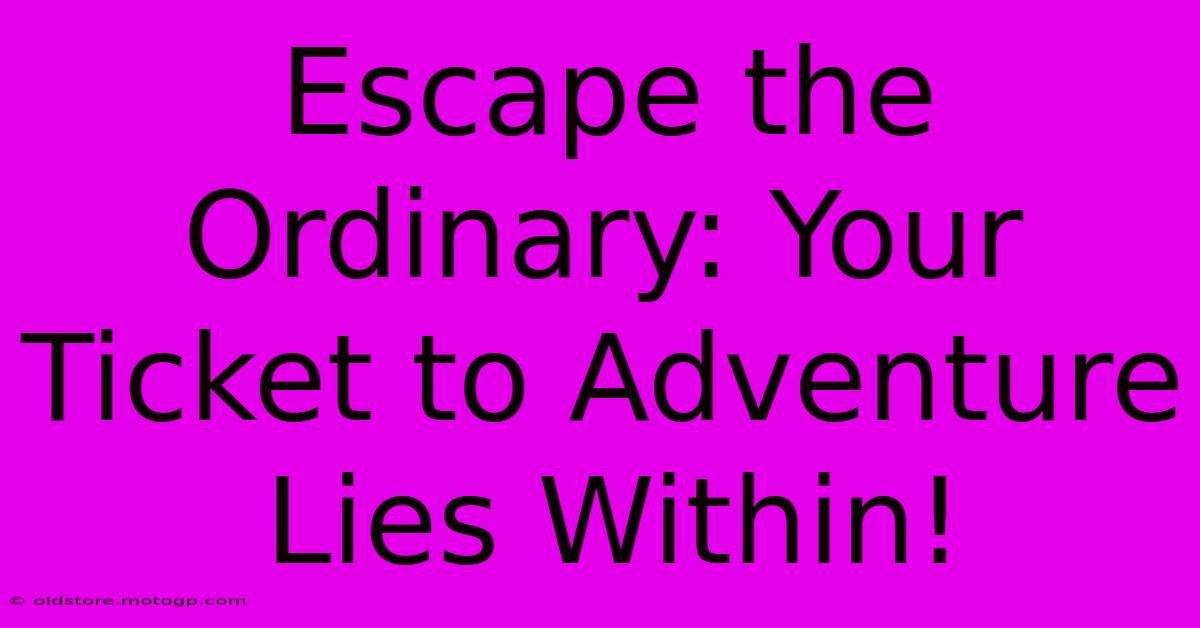 Escape The Ordinary: Your Ticket To Adventure Lies Within!