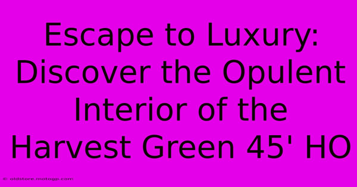 Escape To Luxury: Discover The Opulent Interior Of The Harvest Green 45' HO