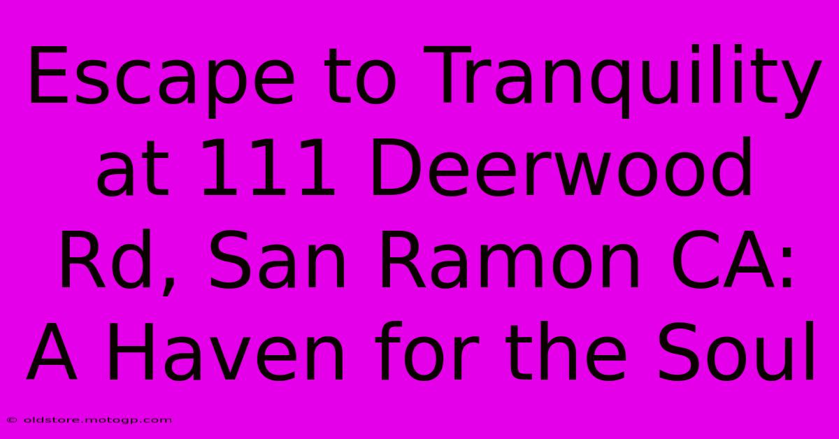 Escape To Tranquility At 111 Deerwood Rd, San Ramon CA: A Haven For The Soul