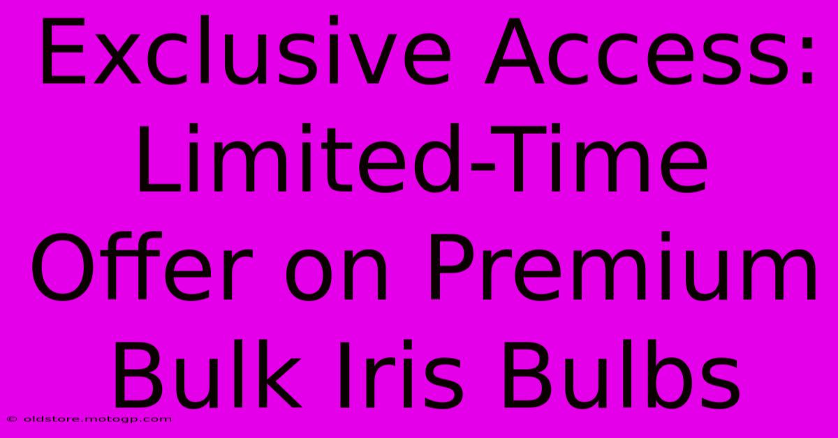 Exclusive Access: Limited-Time Offer On Premium Bulk Iris Bulbs