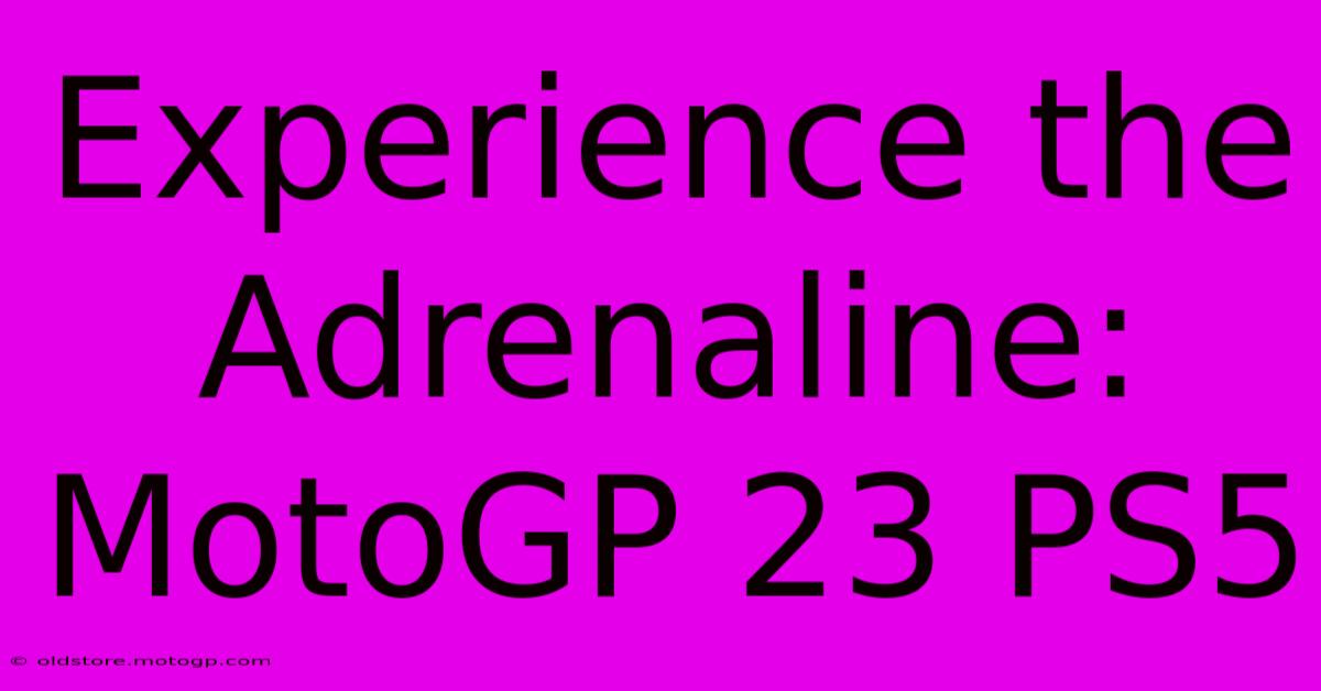 Experience The Adrenaline: MotoGP 23 PS5