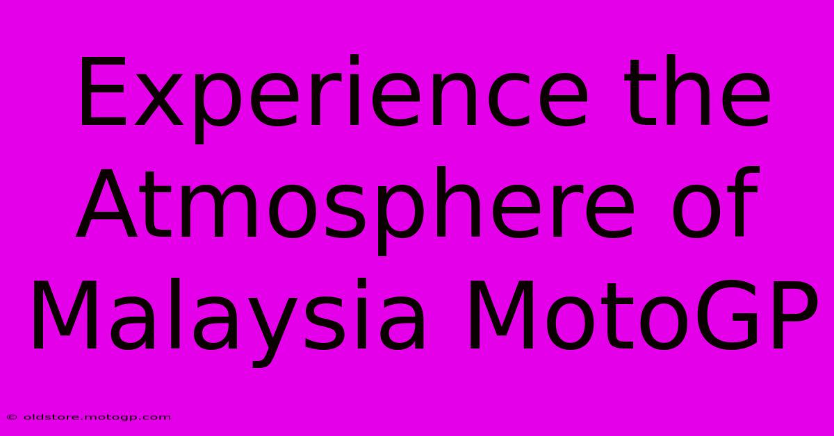 Experience The Atmosphere Of Malaysia MotoGP