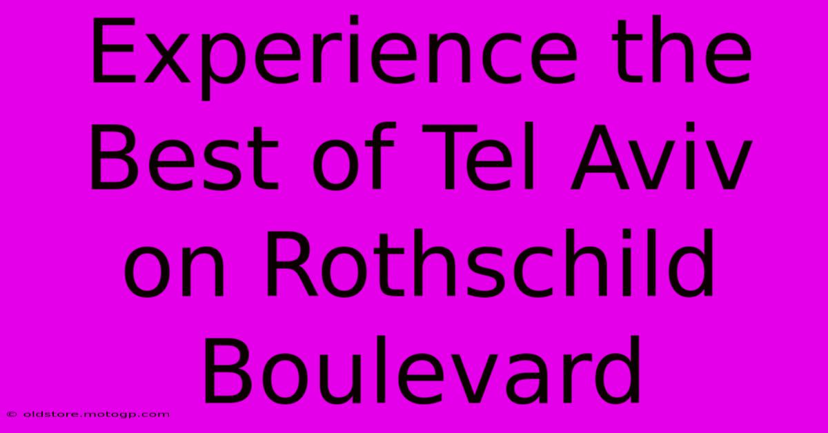 Experience The Best Of Tel Aviv On Rothschild Boulevard