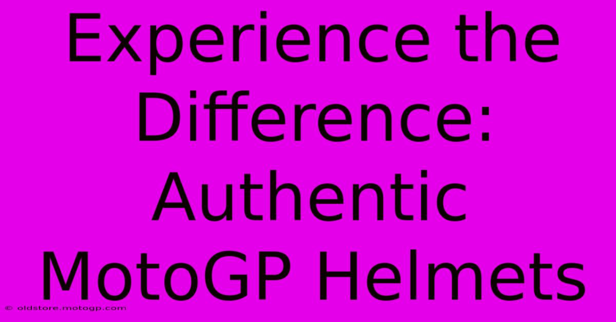 Experience The Difference: Authentic MotoGP Helmets