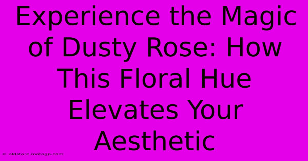 Experience The Magic Of Dusty Rose: How This Floral Hue Elevates Your Aesthetic