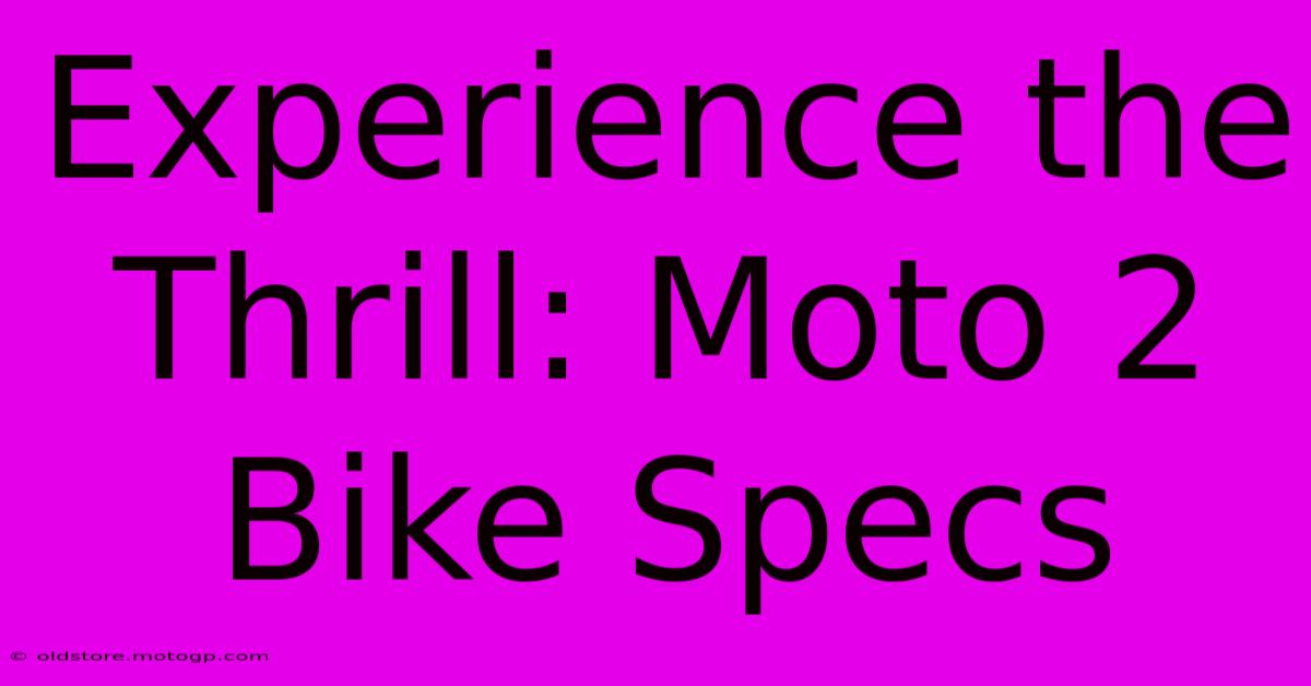 Experience The Thrill: Moto 2 Bike Specs