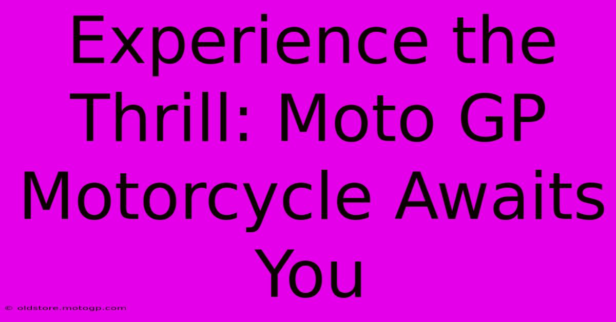 Experience The Thrill: Moto GP Motorcycle Awaits You