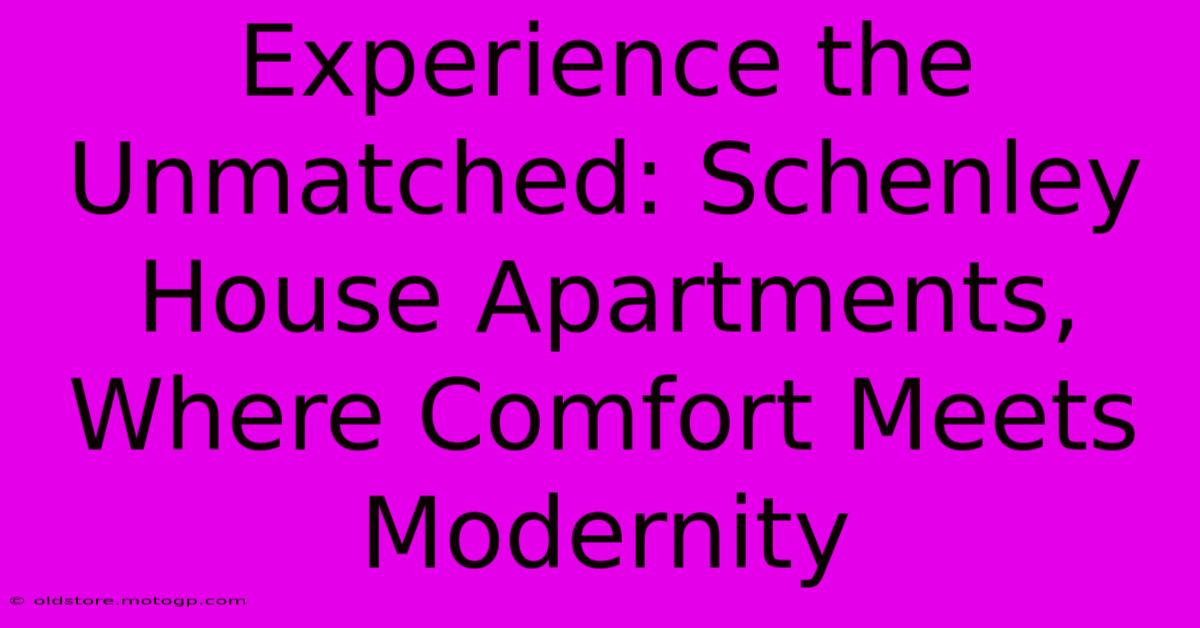 Experience The Unmatched: Schenley House Apartments, Where Comfort Meets Modernity