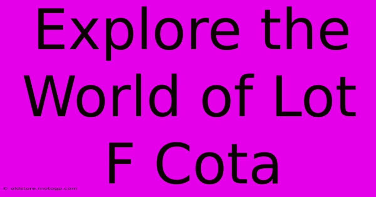 Explore The World Of Lot F Cota