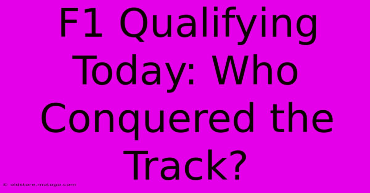 F1 Qualifying Today: Who Conquered The Track?