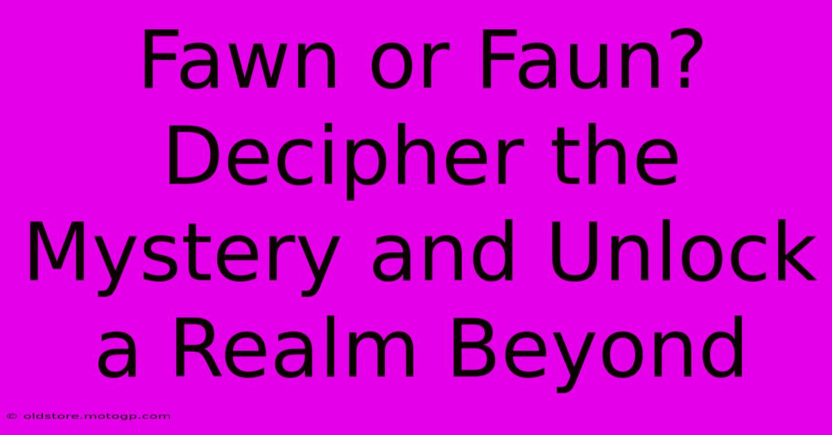 Fawn Or Faun? Decipher The Mystery And Unlock A Realm Beyond