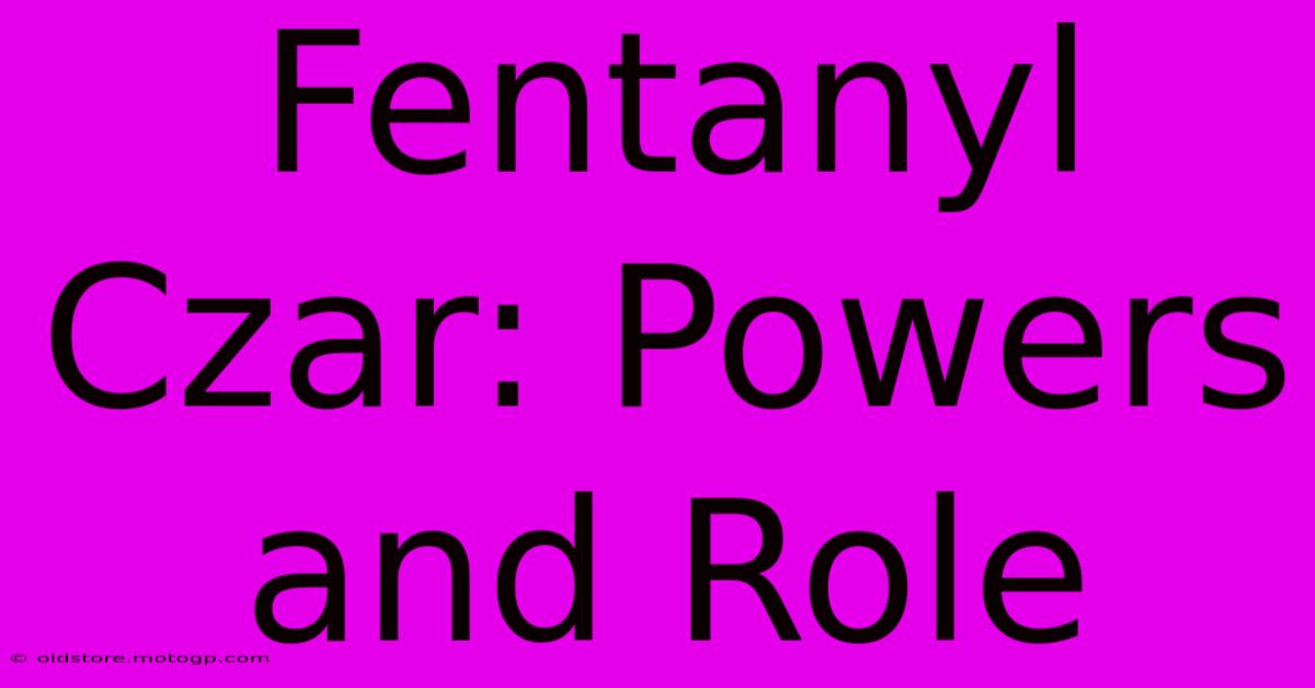 Fentanyl Czar: Powers And Role