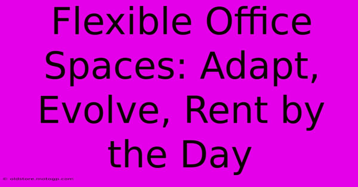 Flexible Office Spaces: Adapt, Evolve, Rent By The Day