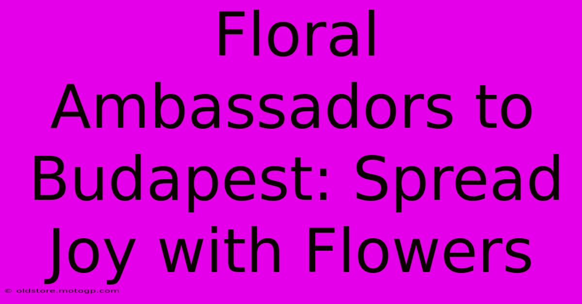 Floral Ambassadors To Budapest: Spread Joy With Flowers