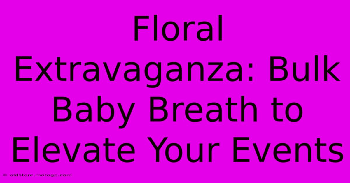 Floral Extravaganza: Bulk Baby Breath To Elevate Your Events