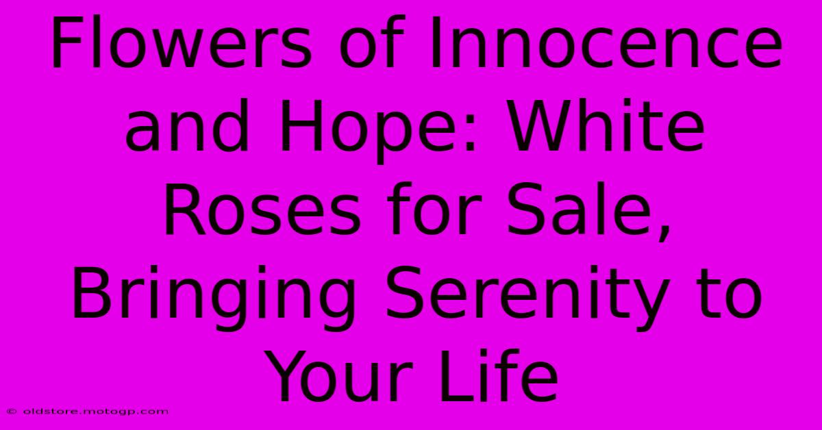 Flowers Of Innocence And Hope: White Roses For Sale, Bringing Serenity To Your Life