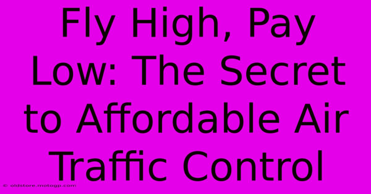 Fly High, Pay Low: The Secret To Affordable Air Traffic Control