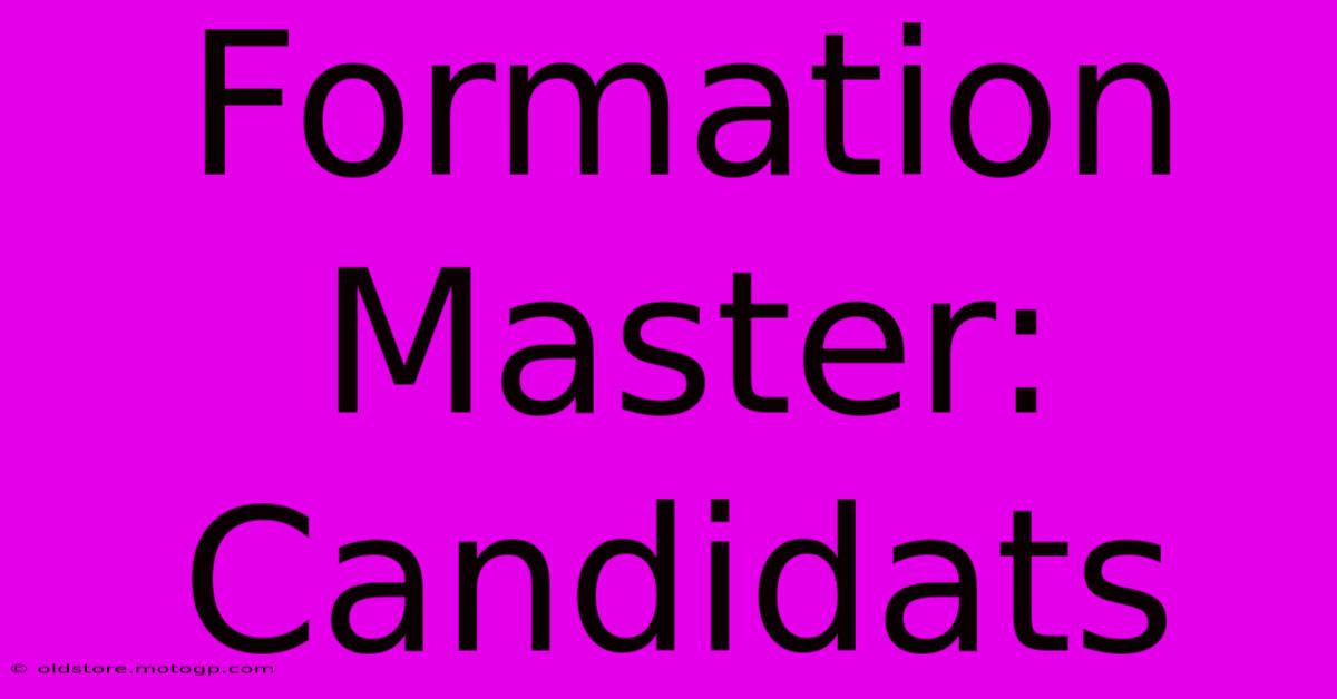 Formation Master: Candidats