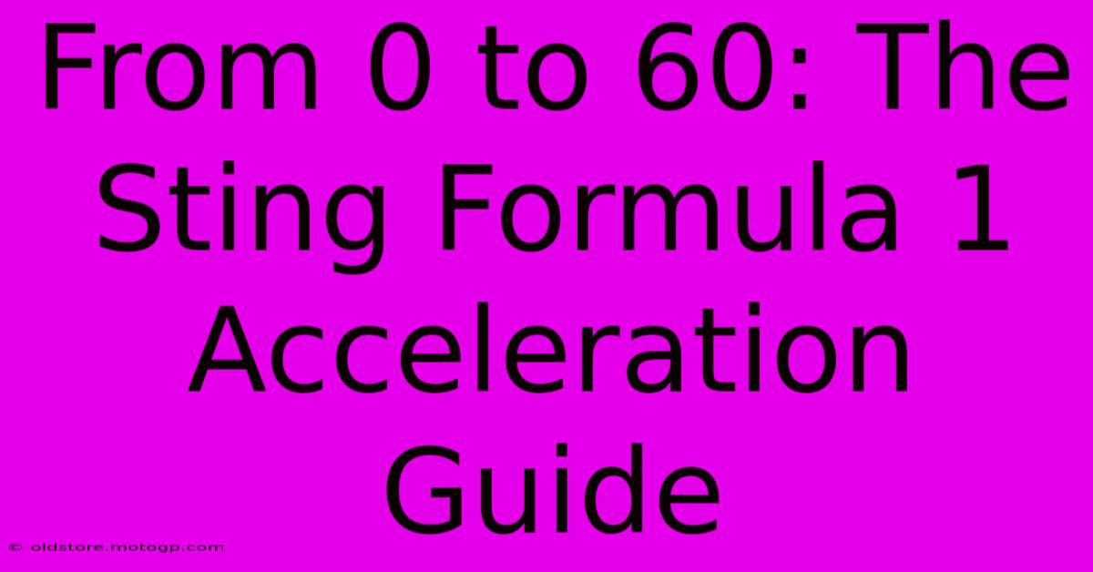 From 0 To 60: The Sting Formula 1 Acceleration Guide