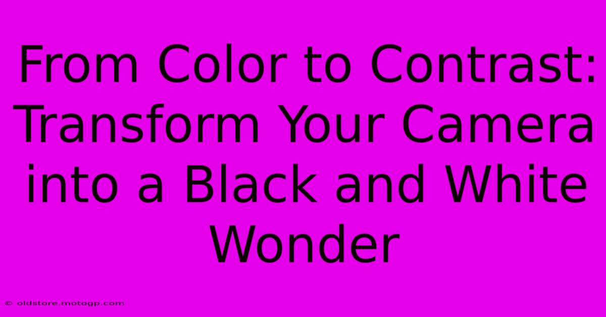 From Color To Contrast: Transform Your Camera Into A Black And White Wonder