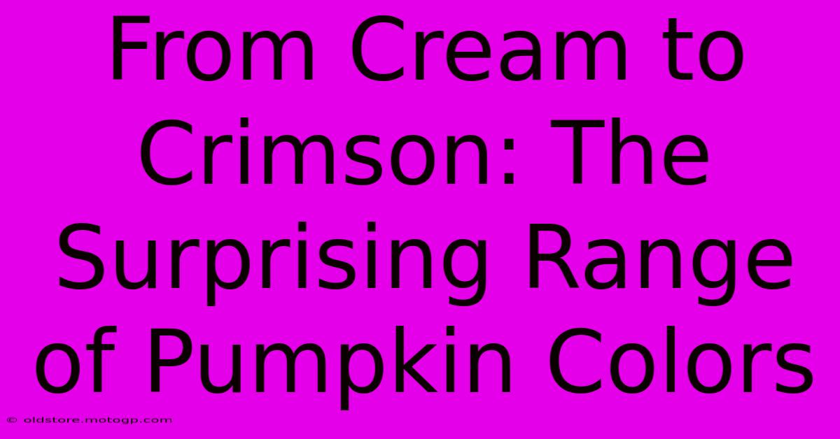 From Cream To Crimson: The Surprising Range Of Pumpkin Colors