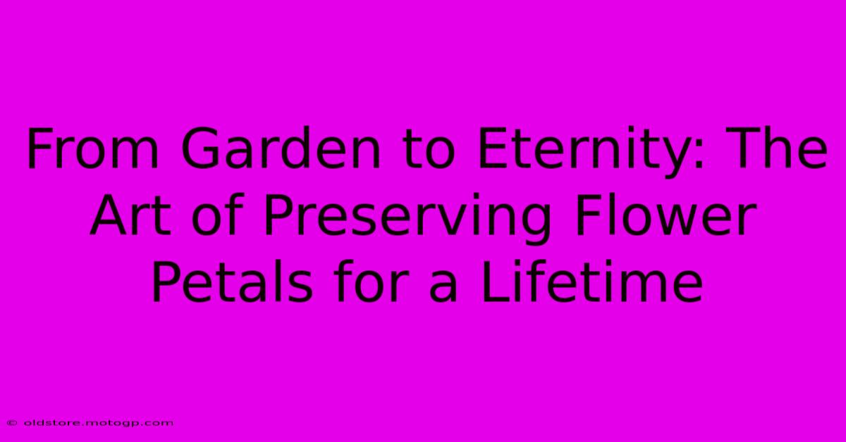 From Garden To Eternity: The Art Of Preserving Flower Petals For A Lifetime