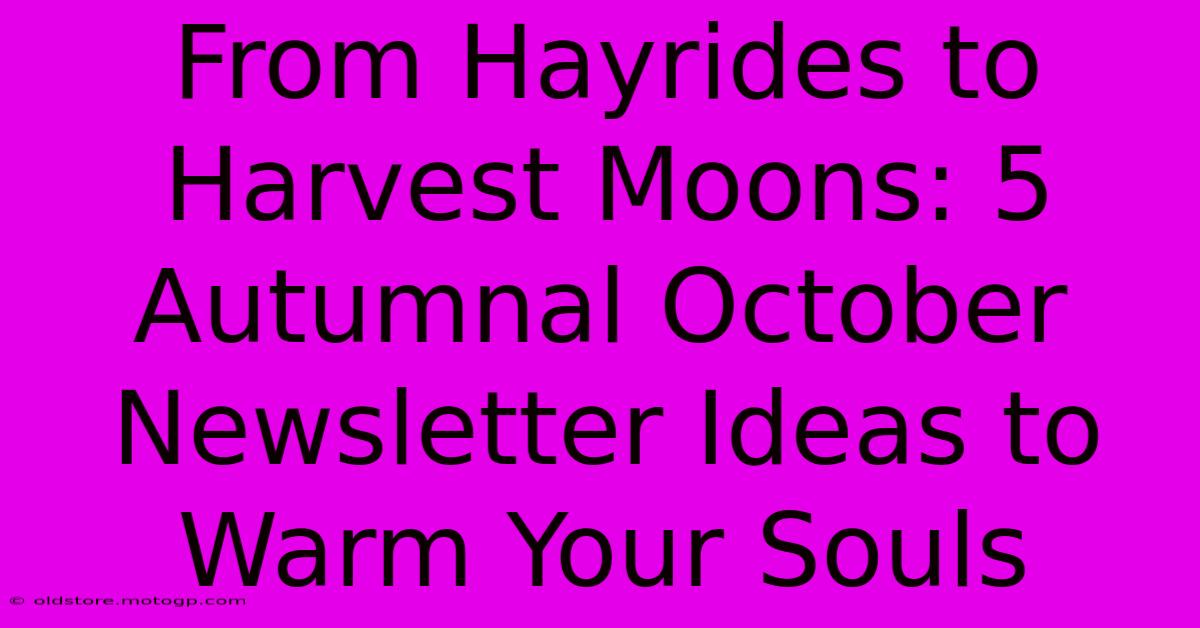 From Hayrides To Harvest Moons: 5 Autumnal October Newsletter Ideas To Warm Your Souls