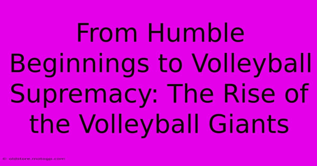 From Humble Beginnings To Volleyball Supremacy: The Rise Of The Volleyball Giants